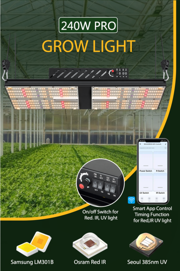 Sunlike Full Spectrum Greenhouse Grow Lamps Quantum Board LM301H 240W V4