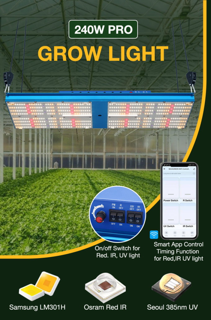 Samsung LM301H UV IR Bavagreen Grow Light Indoor Horticulture Lighting