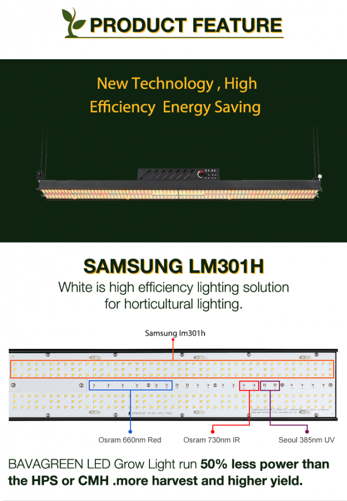 200 Watt Led Grow Light Full Spectrum Osram LM301H 4ft Far Red Led Bar