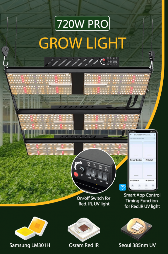 720W Samsung LM301H WIFI LED Grow Light Indoor Horticulture Lighting