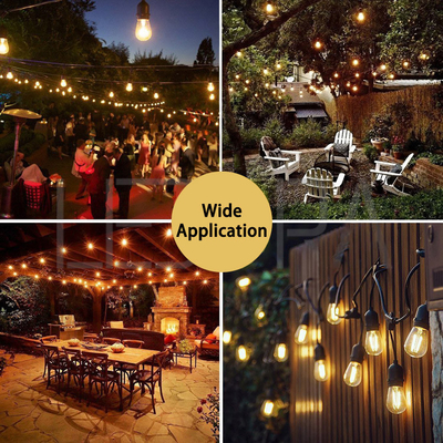 Warm White 2700K LED Holiday Lights Weatherproof Connect Multiple LED Bulb String Light
