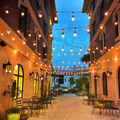 Warm White 2700K LED Holiday Lights Weatherproof Connect Multiple LED Bulb String Light