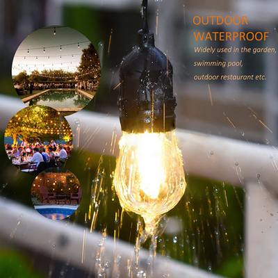 48FT Waterproof LED Black String Lights Outdoor Solar String Lights For Garden Lighting