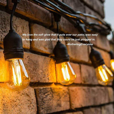 48FT Waterproof LED Black String Lights Outdoor Solar String Lights For Garden Lighting