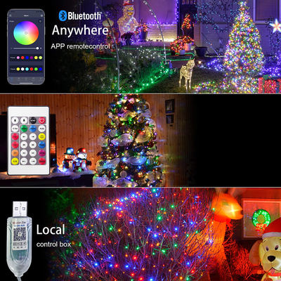 5m 10m App Control USB LED Leather Thread Lights String For Garden Tree Street Decor