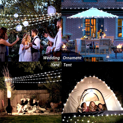 100LED/200LED 8 Modes Solar Powered Leather Wire String Lights For Outdoor Indoor