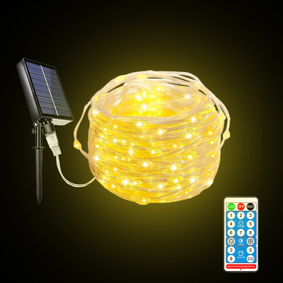 20M Waterproof Ultra Bright Solar Fairy Lights 24V Leather Wire LED String Light