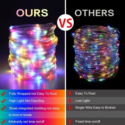 Remote Control LED Solar Leather Cord Light Outdoor Holiday Decoration Light