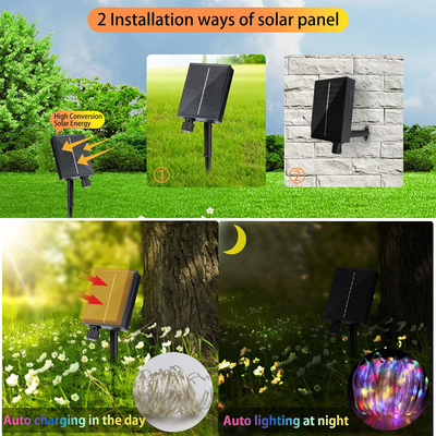 Remote Control LED Solar Leather Cord Light Outdoor Holiday Decoration Light