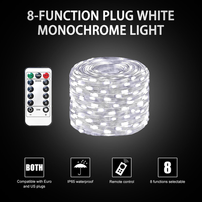 8 Functional Power Supply Solar Leather Wire String Light For Decoration