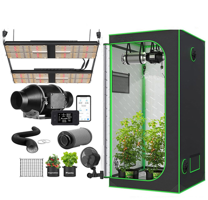 120x120x200cm Large Hydroponic Grow Tent 22mm Metal Pole 1680D Mylar 4x4 Plant Kit for Home Cultivation