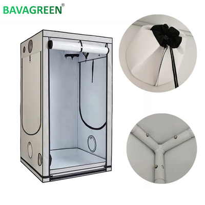 Smart Grow Zelt Komplett Kit 80x80x180cm 1680D White PE Plant Tent Samsung LED Lamp UV IR with WIFI APP Inline Duct Fan