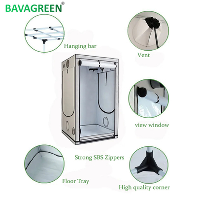 Smart Grow Zelt Komplett Kit 80x80x180cm 1680D White PE Plant Tent Samsung LED Lamp UV IR with WIFI APP Inline Duct Fan