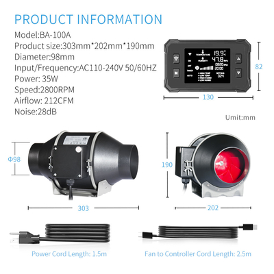 Hydroponic System Small Plant Tent 60*60cm Complete Kit LED Grow Light Wifi Controller Inline Duct Fan Air Filtration
