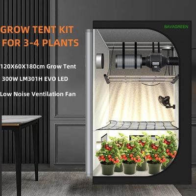 3 Plants Growzelt Complete Kit 300W Samsung LM301H EVO Pflanzenlampe Led Vollspektrum For 60x120cm Grow Box Se
