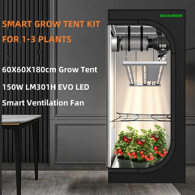 BAVAGREEN 60X60X180CM Smart Growing System 150W Vollspektrum Samsung LM301H EVO UV IR LED Grow Lampe For GrowZelt Kit