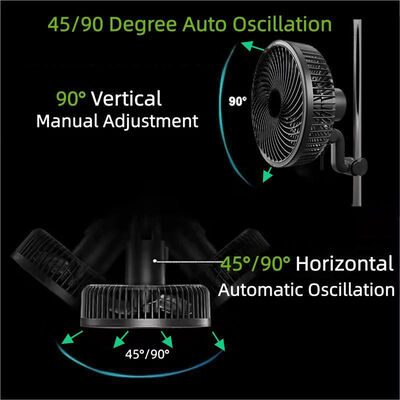 6 Inch EC Motor Clip on Fan 10 Speeds Powerful Sart Oscillating Fan for Hydroponics Grow Kit Ventilation Circulation