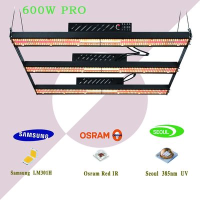 600W LM301H 2.60umol/J UV Led Grow Bar 0-100% Dimming Switch CETL
