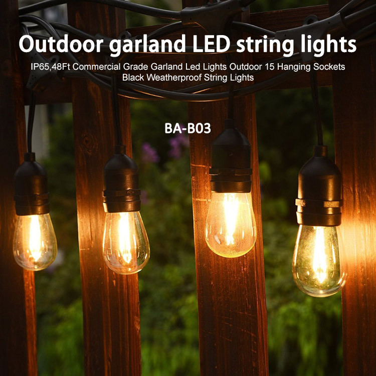 Warm White 2700K LED Holiday Lights Weatherproof Connect Multiple LED Bulb String Light