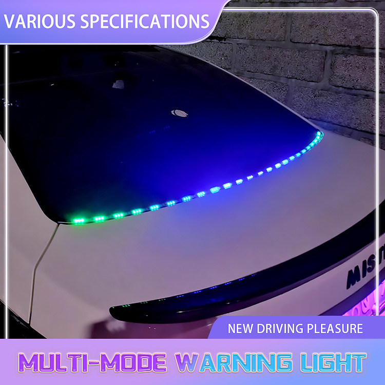 12V 1.2M Car Rear Trunk Tail Light LED RGB Strip Brake Lights Rear Tail