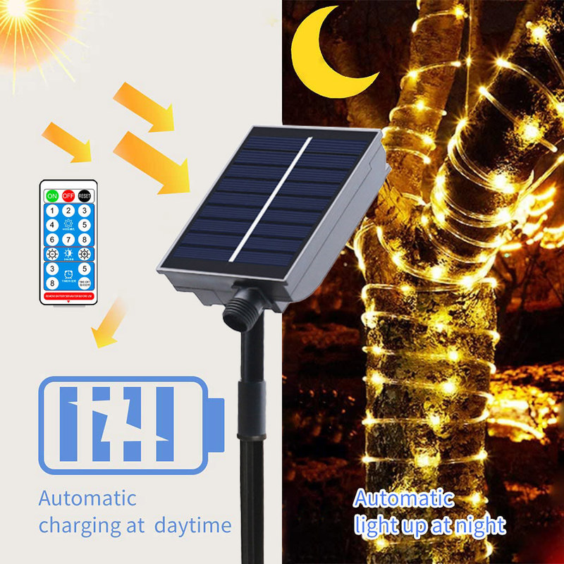 Leather Wire Outdoor Fairy Light 9mm Solar Sensor LED Strip Lights