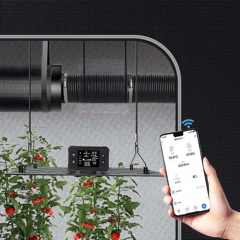 BAVAGREEN WIFI APP Smart Inline Booster Duct Fan Quiet EC Motor 4 6 8 Inch Ventilation Exhaust Fan for Grow Tent ,Home