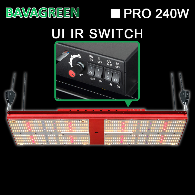 552 Diodes 240W LED Grow Light 624umol/S Samsung Lm301h Adjustable Spectrum